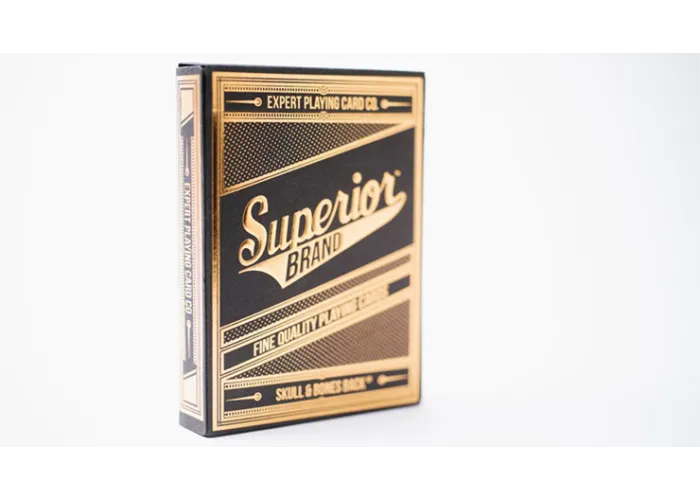 Superior Skull & Bones V2 (Black/Gold) Playing Cards by Expert Playing Card Co.