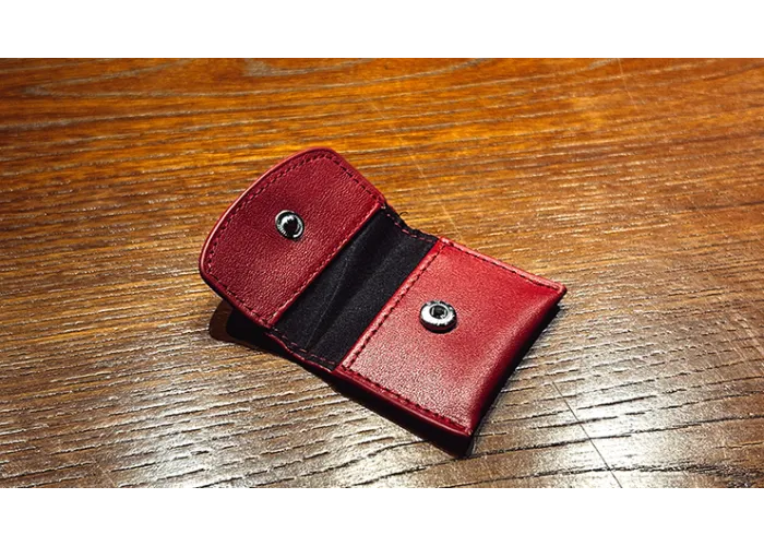 The Cowhide Coin Wallet (Red) by Bacon Magic