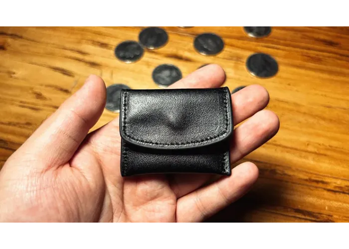 The Cowhide Coin Wallet (Black) by Bacon Magic