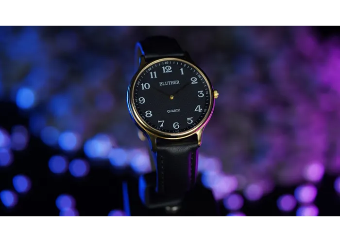 Infinity Watch V3 - Gold Case Black Dial / STD Version (Gimmick and Online Instructions) by Bluether Magic