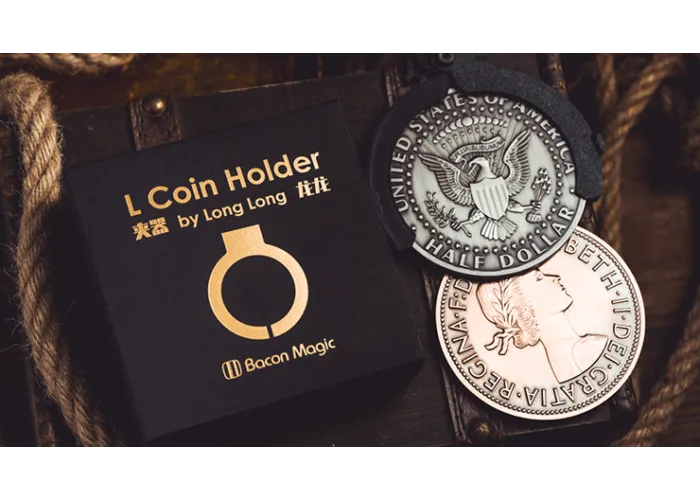 L Holder (Double Jumbo Coins 2.7"-3.2") by Long Long & Bacon Magic