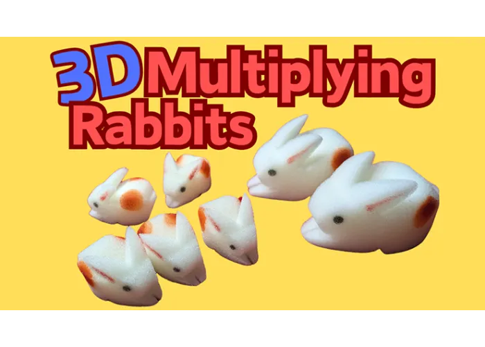 3D Multiplying Rabbits (7 Pc Mom and Pop with 5 babies) Set