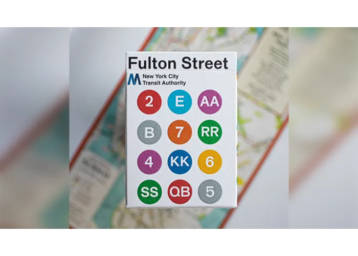 WHITE EDITION FULTON STREET MTA PLAYING CARDS (1972 VIGNELLI MAP EDITION)