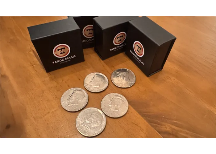 Expanded Shell Half Dollar (plus 4 Regular Coins) by Tango Magic