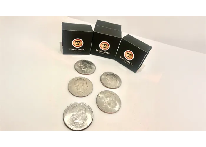 Expanded Shell Eisenhower Dollar (plus 4 Regular Coins) by Tango Magic