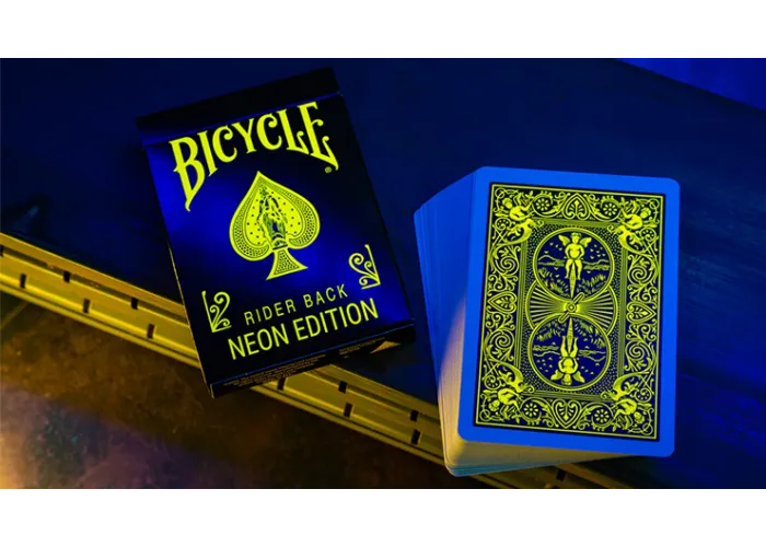 Bicycle Neon Rider Back Yellow-Starburst Deck Playing Cards