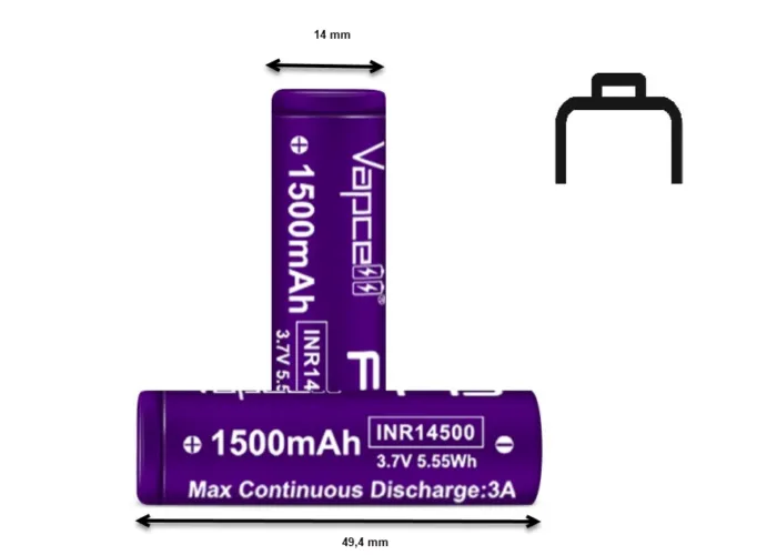 Li-Ion Liion Akku 3.7V 1500mAh - Typ14500