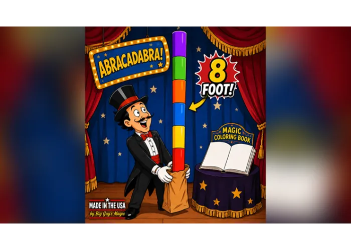 8 Foot Appearing Multi-Color Pole by Big Guy's Magic - Coloring Book Kicker Finale