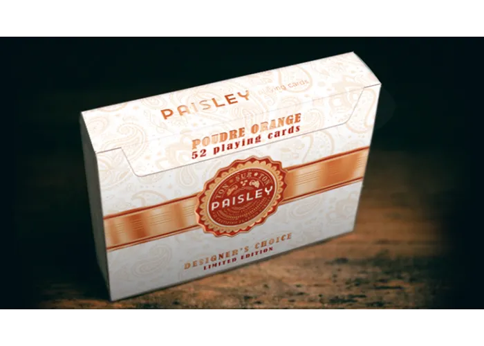 Paisley Ton sur Ton Poudre Orange Foil Designer's Choice - Playing Cards