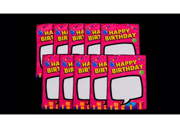 Birthday Silk Surprise REFILL (10 Silks) by PlayTime Magic DEFMA (Pink)