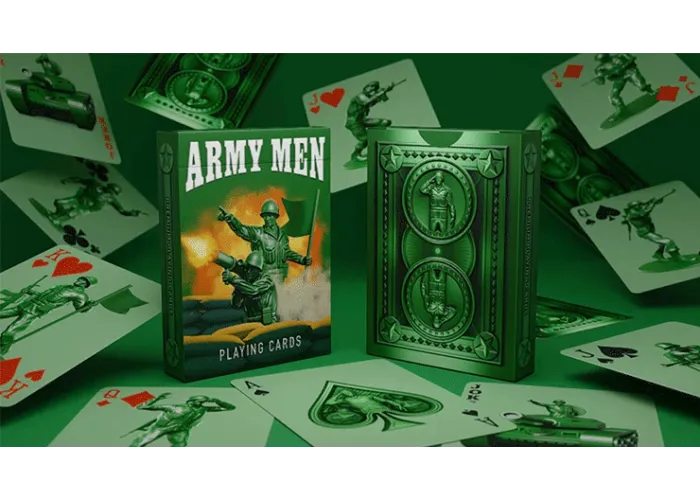 Army Men Playing Cards
