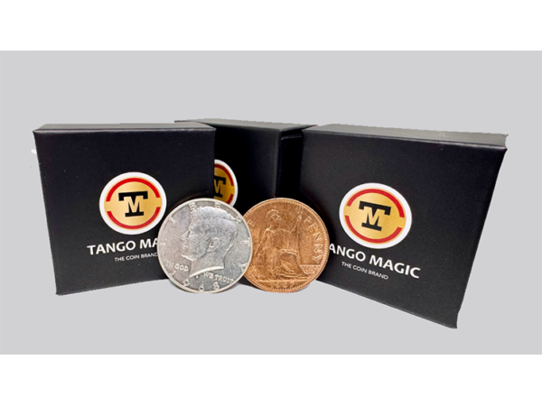 Real Low Silver Scotch and Soda (Half Dollar and English Penny) by Tango Magic (D0199)