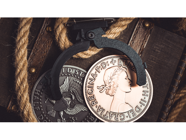 L Holder (Double Jumbo Coins 2.7"-3.2") by Long Long & Bacon Magic