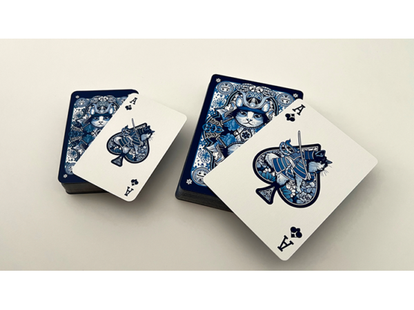 Neko Samurai (Mini Blue) Playing Cards