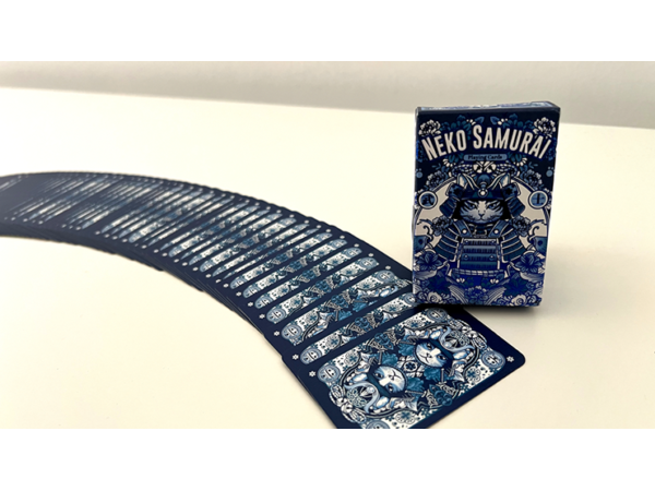 Neko Samurai (Mini Blue) Playing Cards