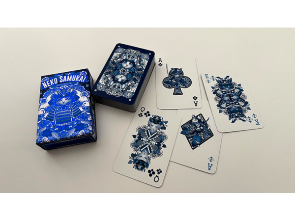 Neko Samurai (Mini Blue) Playing Cards