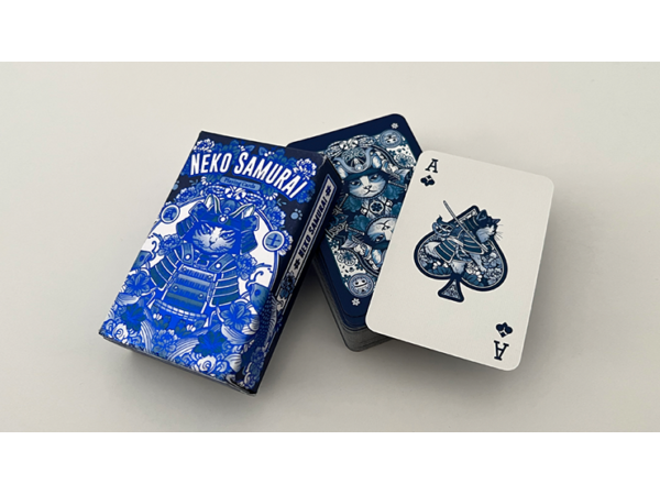 Neko Samurai (Mini Blue) Playing Cards