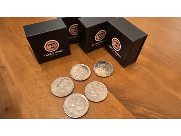Expanded Shell Half Dollar (plus 4 Regular Coins) by Tango Magic