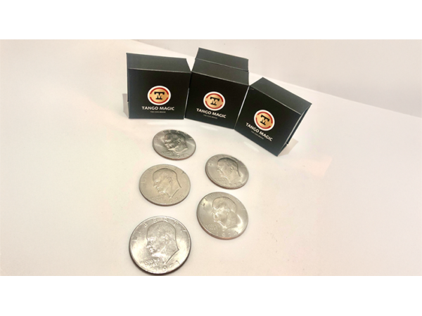 Expanded Shell Eisenhower Dollar (plus 4 Regular Coins) by Tango Magic