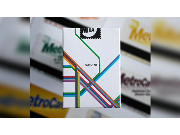 WHITE EDITION FULTON STREET MTA PLAYING CARDS (1972 VIGNELLI MAP EDITION)