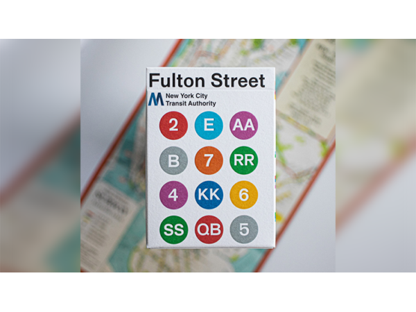 WHITE EDITION FULTON STREET MTA PLAYING CARDS (1972 VIGNELLI MAP EDITION)