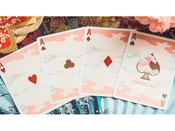 The Great Wave off Kanagawa V3 (Autumn Maple / Peachy Pink) Playing Cards
