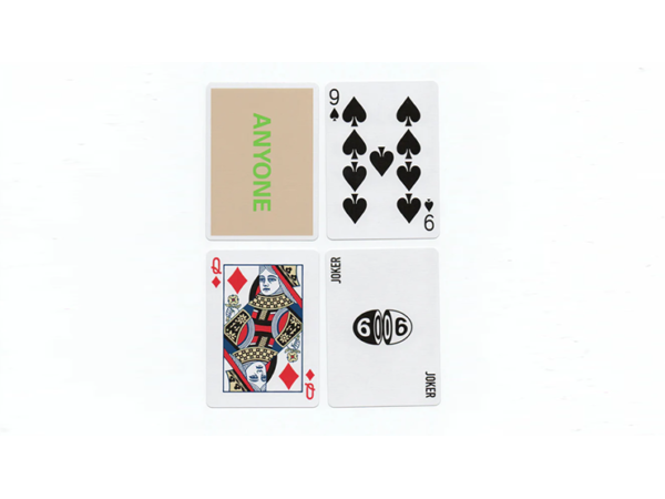 Beige/Green Cap Logo ANYONE Playing Cards