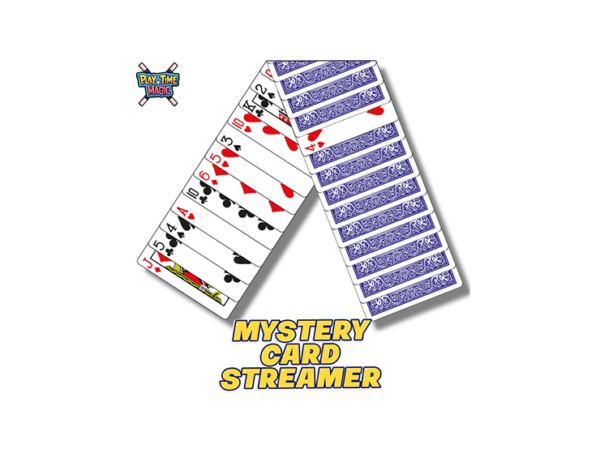 Mystery Card Streamer (Blue 4 of Hearts) by PlayTime Magic DEFMA