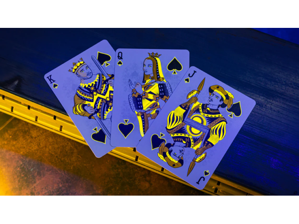 Bicycle Neon Rider Back Yellow-Starburst Deck Playing Cards