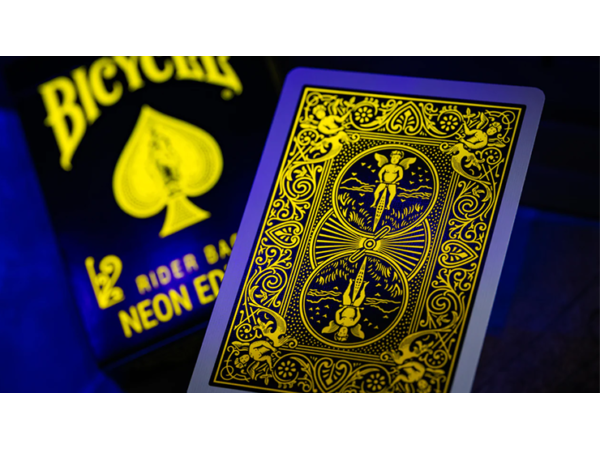 Bicycle Neon Rider Back Yellow-Starburst Deck Playing Cards
