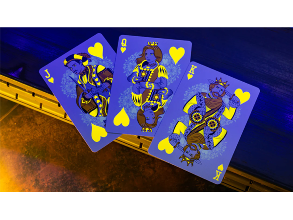 Bicycle Neon Rider Back Yellow-Starburst Deck Playing Cards