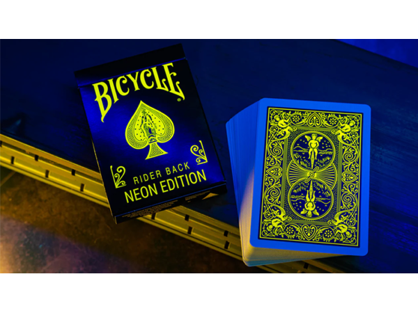Bicycle Neon Rider Back Yellow-Starburst Deck Playing Cards