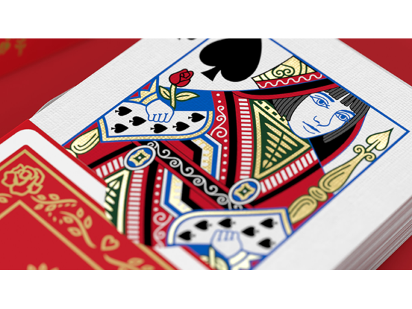 Red Roses Gold Foil Playing Cards (Fully Marked)