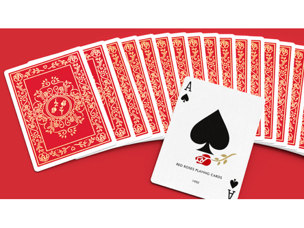Red Roses Gold Foil Playing Cards (Fully Marked)
