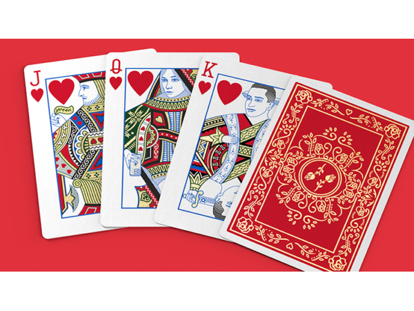 Red Roses Gold Foil Playing Cards (Fully Marked)
