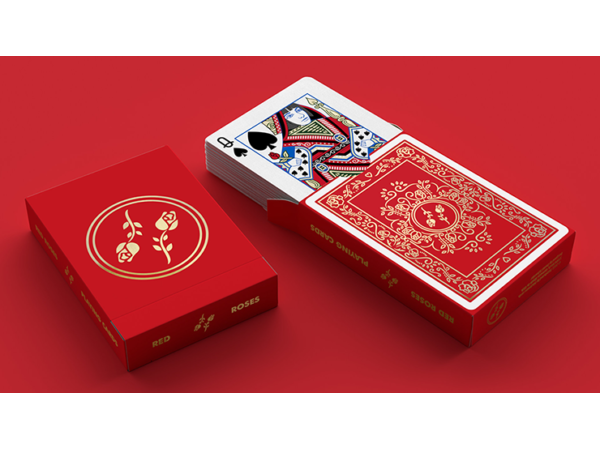 Red Roses Gold Foil Playing Cards (Fully Marked)