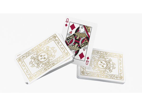 Black Roses White Gold Foil Playing Cards
