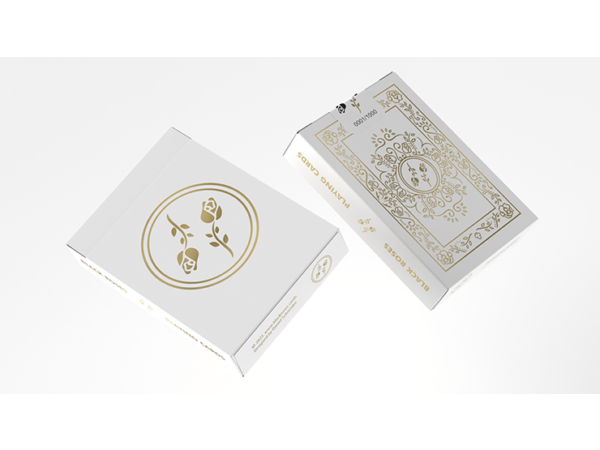 Black Roses White Gold Foil Playing Cards