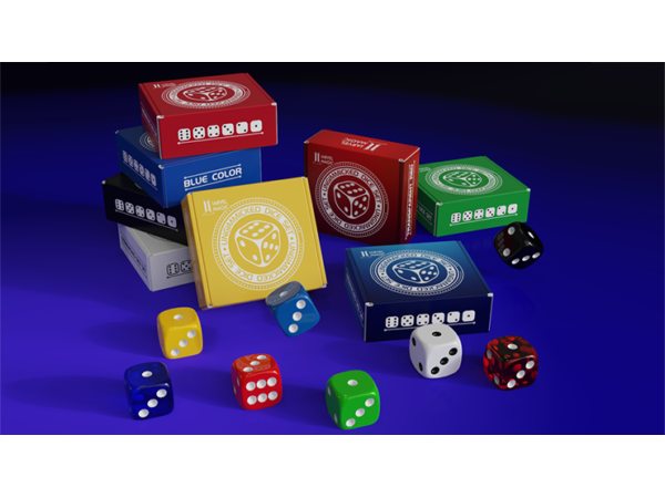 Regular Dice Set (9 Normal Dice) by IARVEL Magic (Transparent Red)
