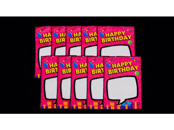Birthday Silk Surprise REFILL (10 Silks) by PlayTime Magic DEFMA (Pink)