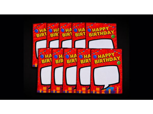 Birthday Silk Surprise REFILL (10 Silks) by PlayTime Magic DEFMA (Orange)