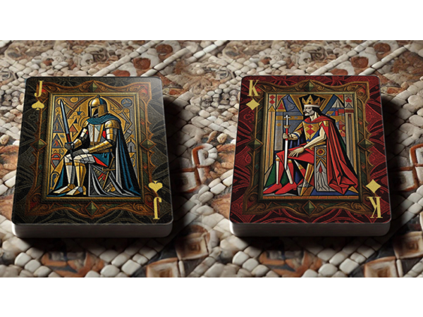 The Spirit of Cubism (Dark Red) Playing Cards
