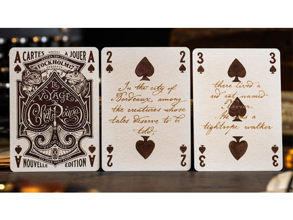 Le Voyage Du Chat Rouge Playing Cards by Stockholm17