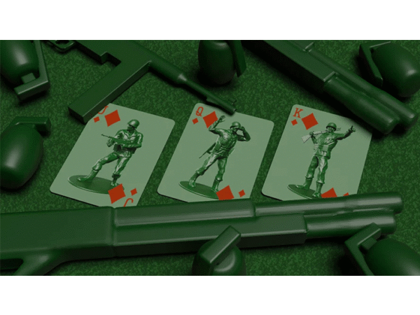 Army Men Playing Cards