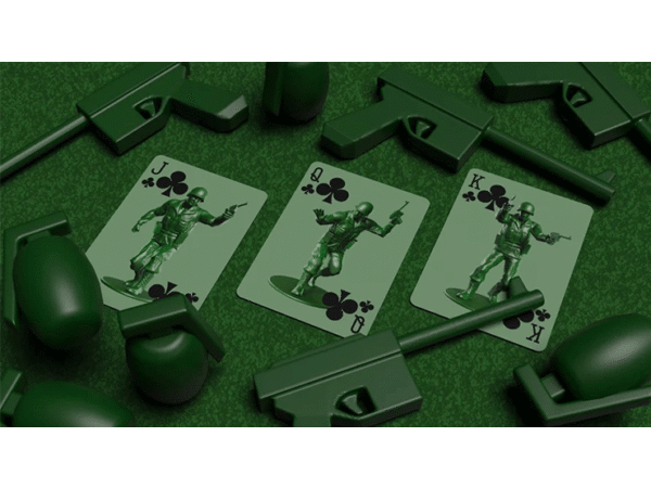 Army Men Playing Cards
