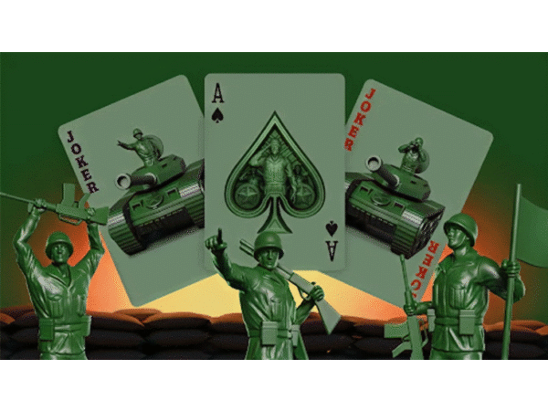 Army Men Playing Cards