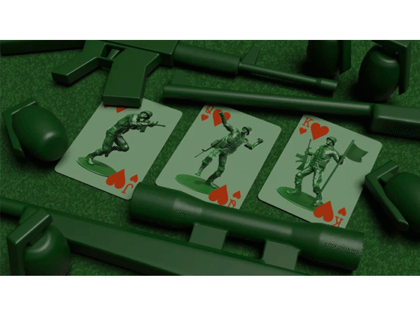 Army Men Playing Cards