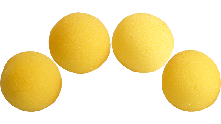 1.5" Super Soft Sponge Ball - Schwammbälle  (gelb) Pack 4 by Gosh