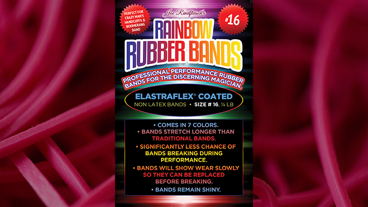 Joe Rindfleisch's SIZE 16 Rainbow Rubber Bands (Vince Mendoza - Mr. Pink) by Joe Rindfleisch - Trick