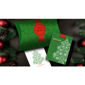 Paisley (Metallic Green with Christmas Gift Box) Playing Cards by Dutch Card House Company